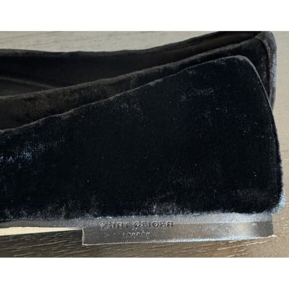 Kurt Geiger Size 37 / 7 Bow Ballerina flats black Velvet Rhinestone Bow Women’s - Picture 9 of 15